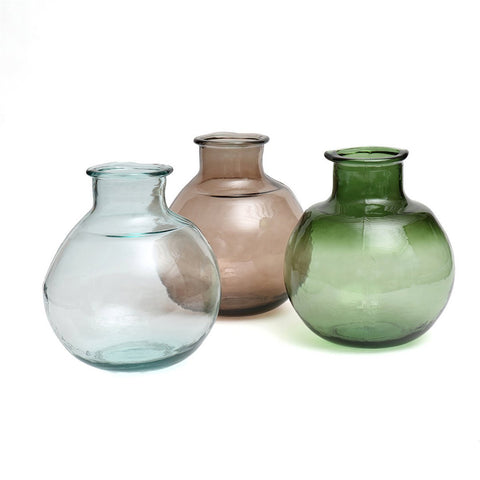 Vaso Moderno a Bolla in Vetro Riciclato Yugang (25x31 cm) - Blu