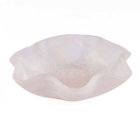 Portafrutta Scultorea in Resina Organica – Rosa e Bianco (Ø 30 cm)
