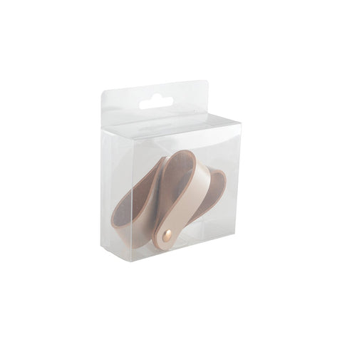 Set di 4 Portatovaglioli Anolari in Ecopelle – Beige Warm