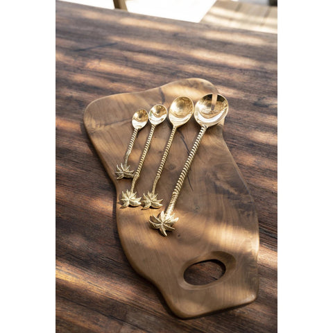 Cucchiaio da Servizio in Ottone Massello con Palma – Color Oro (22 cm)