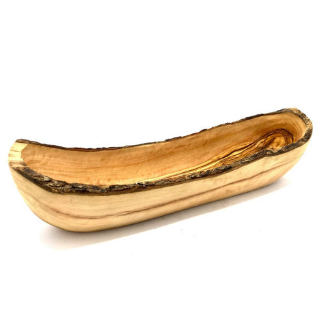 Portapane in legno d’ulivo 40–45 cm – ciotola rustica naturale