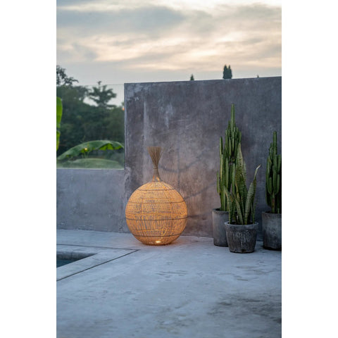 Lampada Multiuso Terra/Sospensione in Rattan Wonton – Naturale (H 80 cm, Ø 50 cm)