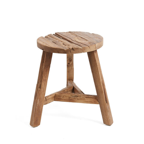 Sgabello Treppiede in Teak Recuperato Yatai – Grande