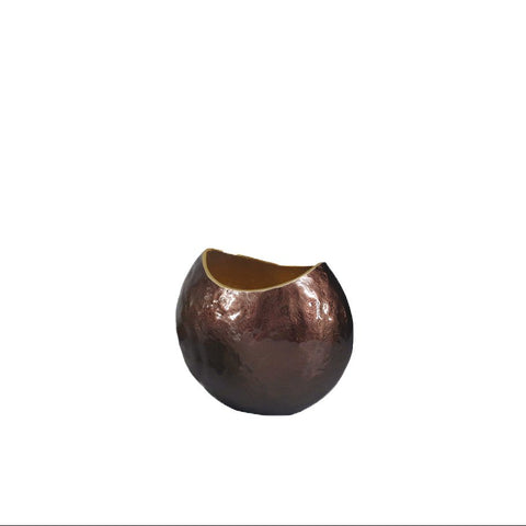 Vase Ovale Marron 22.5x14.5x18.5cm