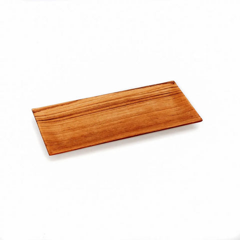 Piatto per Sushi in Radice di Teak Artigianale (Piccolo, 26x12 cm)