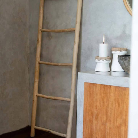 Escalera Decorativa Tulum de Teca Natural 165 cm