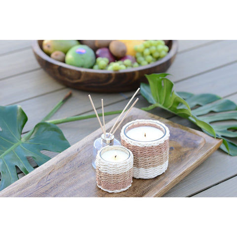 Woven Texture Glass Scented Candle – Oriental Musk (10x10 cm)