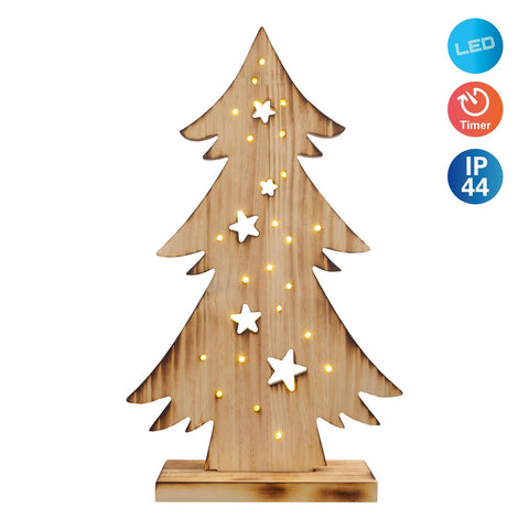 Scultura Luminosa Natalizia in Legno "ARD Tree" Albero Piccolo (H: 47 cm)