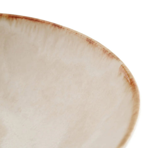 Ciotola da Portata in Gres Bianco e Oro 27 cm Cascais M