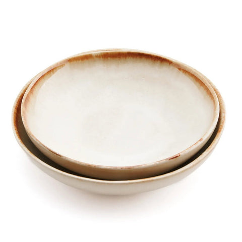 Piatto Ciotola Piccolo in Gres Portoghese Cascais – Bianco e Oro (Ø 16,5 cm)