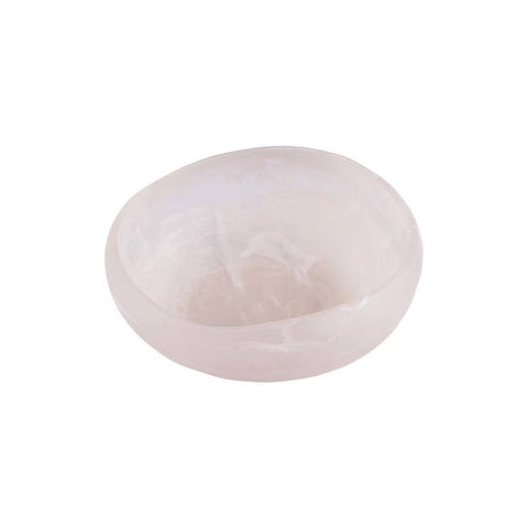 Ciotola Organica in Resina – Rosa e Bianco (Piccola, 16x14 cm)
