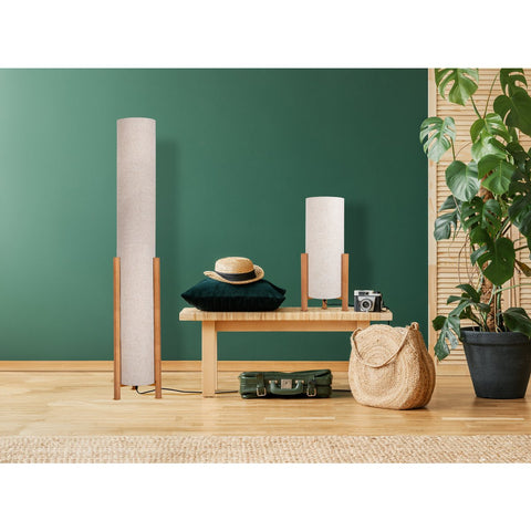 Lampada "Matilda" in Legno Naturale e Tessuto – 52 cm