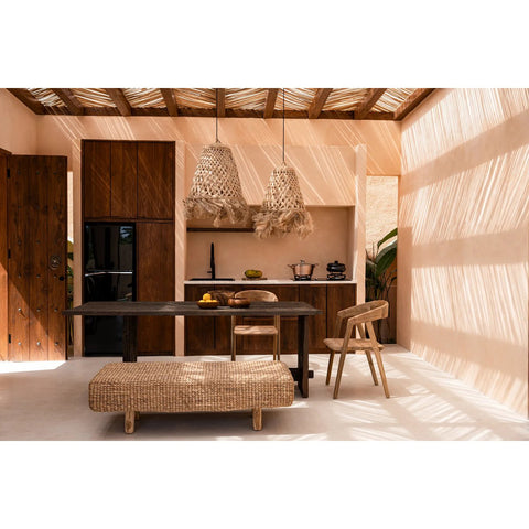 Lampadario a Sospensione in Erba di Abaca Medusa – Naturale (Piccolo, H 60 cm)