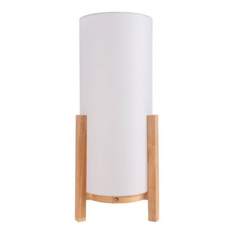 Lampada da Tavolo a LED in Legno e Tessuto "Madita" (H: 48 cm) – Ricaricabile con Touch Dimmer