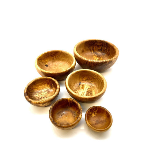 Set di 6 ciotole TONDE in legno d’ulivo