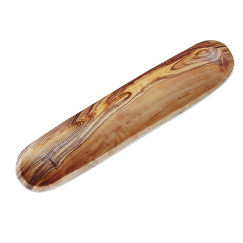 Ciotola per baguette e olive in legno d'ulivo