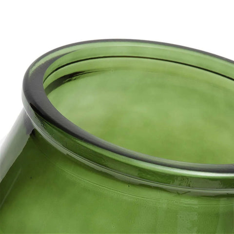 Vaso in Vetro Riciclato Qiezi – Verde Lucido (Medio, Ø 19 cm) | Made in ES