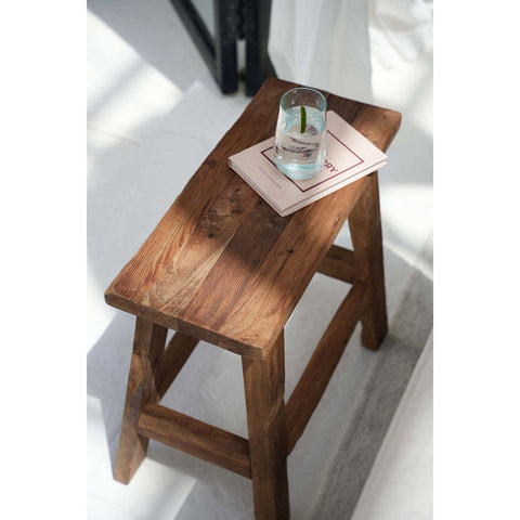 Sgabello Scultoreo in Legno Naturale Fab Rustic