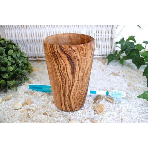 Bicchiere grande in legno d’ulivo