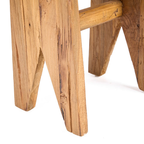 Sgabello Siku in Teak di Recupero – Naturale