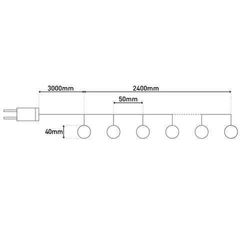 Catena Luminosa Natalizia da Esterno a LED con Sfere Dorate (240 cm)