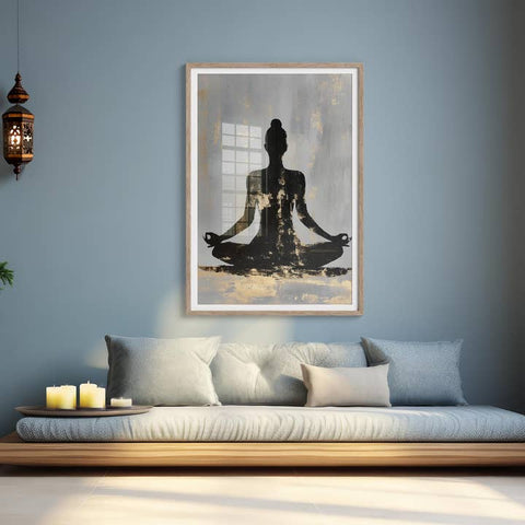 quadro zen moderno tonalità oro grigio nero