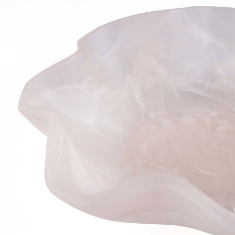 Portafrutta Scultorea in Resina Organica – Rosa e Bianco (Ø 30 cm)