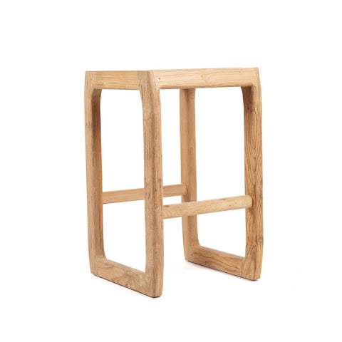 Sgabello da Bar Outdoor in Teak di Recupero Ithaca (H 70 cm)