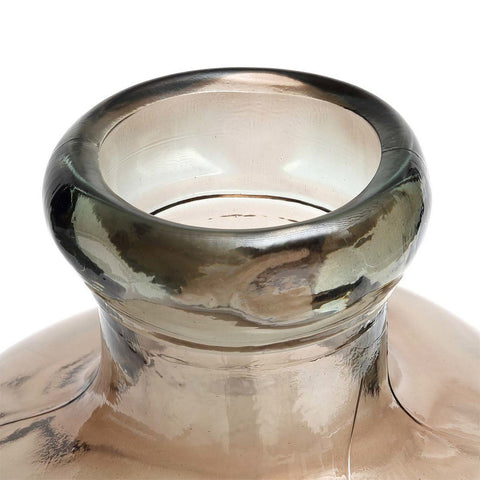 Vaso Scultoreo Grande in Vetro Riciclato Bolai (45x50 cm) - Beige Caldo