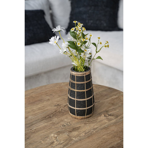 Vaso Slanciato in Terracotta e Rafia The Cutie L (14x31 cm)