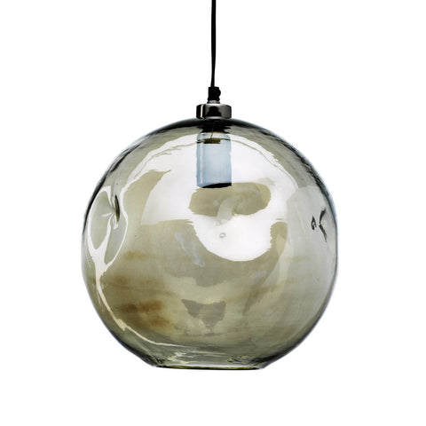 Lampada a sospensione rotonda in vetro riciclato verde pallido Bubbella 29 cm