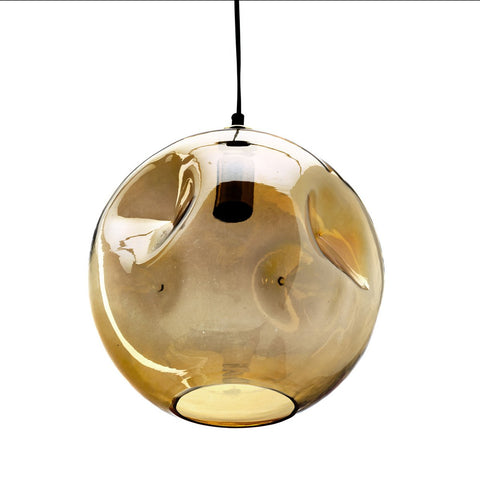 Lampada a Sospensione in Vetro Riciclato Bubbella – Oro Pallido (Ø 29 cm, H 33 cm)