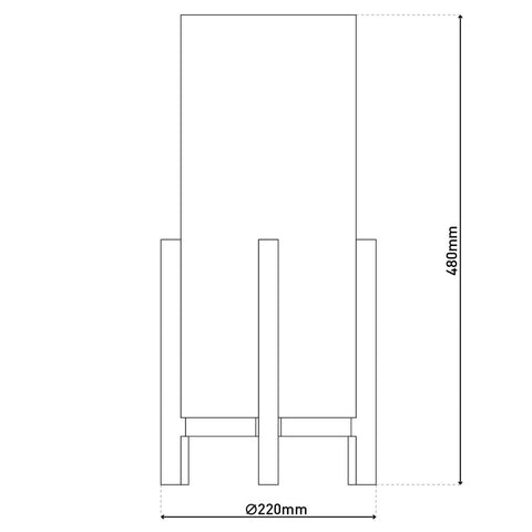 Lampada da Tavolo a LED in Legno e Tessuto "Madita" (H: 48 cm, L: 48 cm) – Ricaricabile con Touch Dimmer