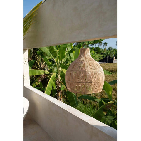 Lampada a Sospensione in Rattan Naturale Lobster Trap L