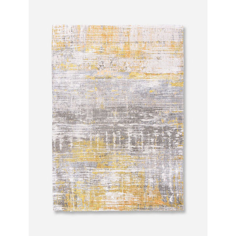 Tappeto rotondo astratto giallo solare e bianco Sea Bright Sunny di Louis De Poortere 