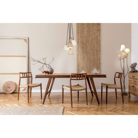 Lampada a Sospensione Multi-Paralume "Boho" – 5 Paralumi in Cotone Beige e Marrone