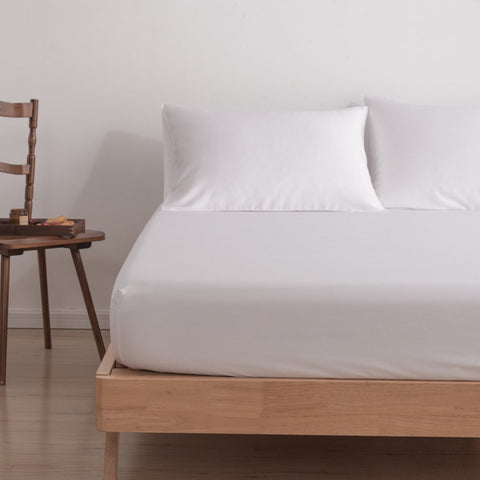 Premium White Bamboo Fitted Sheet - Up to 30 cm - 400TC Tanboocel - White Coconut