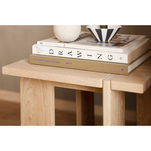 OY Solid Oak Low Square Side Table