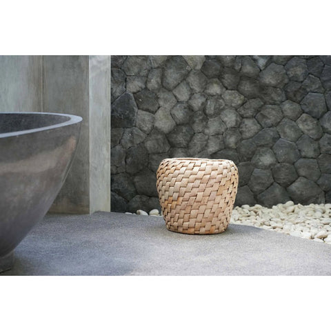 Cestino Organico Intrecciato a Mano Chidi in Foglie di Banano (41x34 cm)