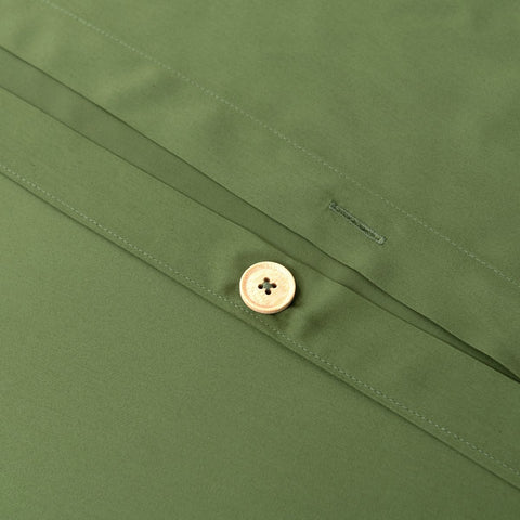 Premium 400-Thread-Count Bamboo Duvet Cover – Deep Moss / Deep Moss Green