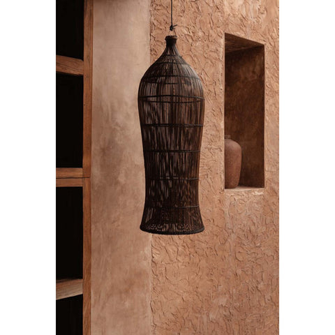 Lampadario a Sospensione in Bambù The Oasis Tower – Noce Scuro (Extra Large, H 102 cm)