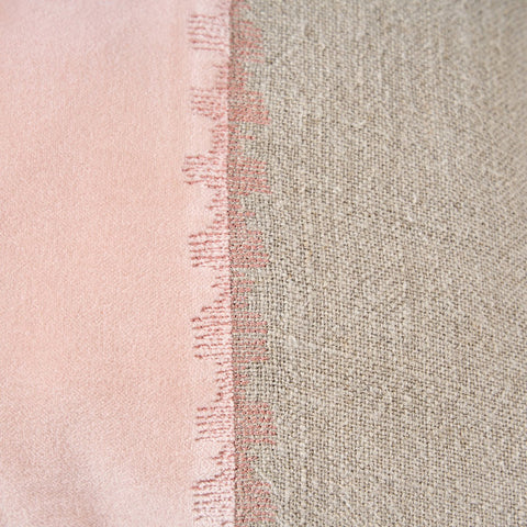 Fodera per Cuscino in Lino Velvet Devoré – Rosa Naturale (30x50 cm)