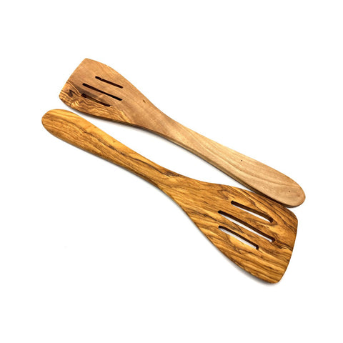 Cucchiaio forato 30 cm in legno d'ulivo