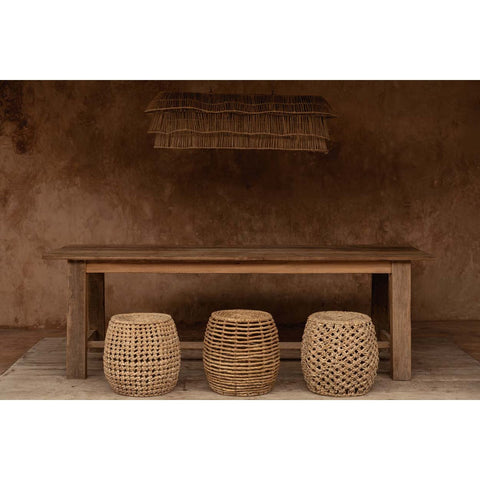 Sgabello e Tavolino in Intreccio Naturale Zarkah (48x45 cm)