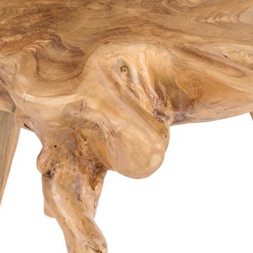 Il Tavolino Rooty in Radice di Teak Naturale