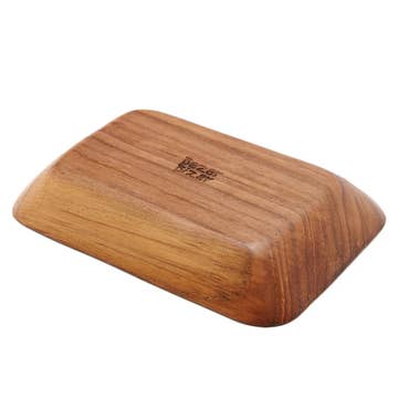 Piatto Rettangolare in Radica di Teak Naturale