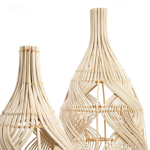 Lampadario a Sospensione in Rattan La Garaffa – Naturale (Grande, H 70 cm)