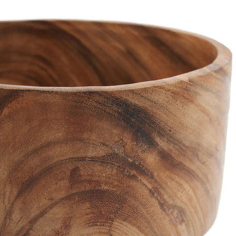 Insalatiera Scultorea in Legno di Suar – Naturale (L, Ø 25 cm)