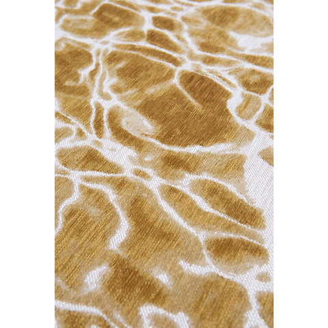 Tappeto Flatweave Eco-Sostenibile "Swim" – Zafferano (Oro, Beige e Bianco)