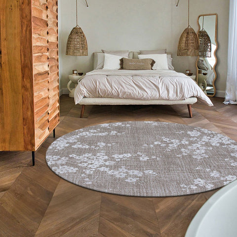 Tappeto Flatweave Eco-Sostenibile "Sakura" – Morning Mist (Grigio e Marrone)